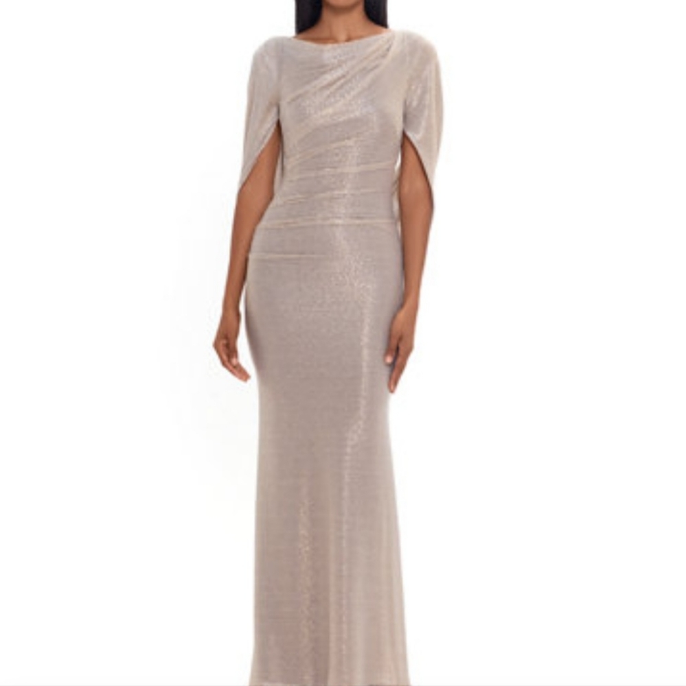 Betsy & Adam NWT metallic drape neck